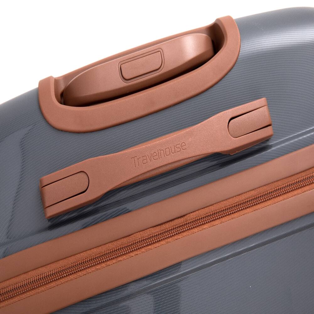 Alt View 6. Ropilly - Ropilly 5 Piece Luggage Set Polypropylene Hardshell Suitcase with TSA Lock and Spinner Wheels Dark Grey - Dark Grey.