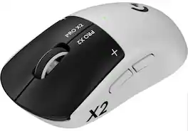 Logitech - PRO X2 SUPERSTRIKE LIGHTSPEED Lightweight Wireless Gaming Mouse with Customizable Click Haptics for PC/Mac/Laptop - Wireless - White