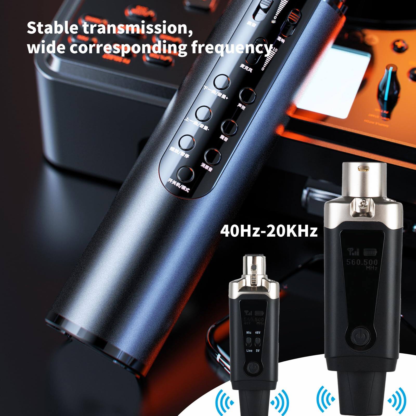 Stable transmission, wide corresponding frequency  
40Hz-20KHz  
Pal 560.500 MHz  
Til 560,500  
400 Pi - A.. L 5e