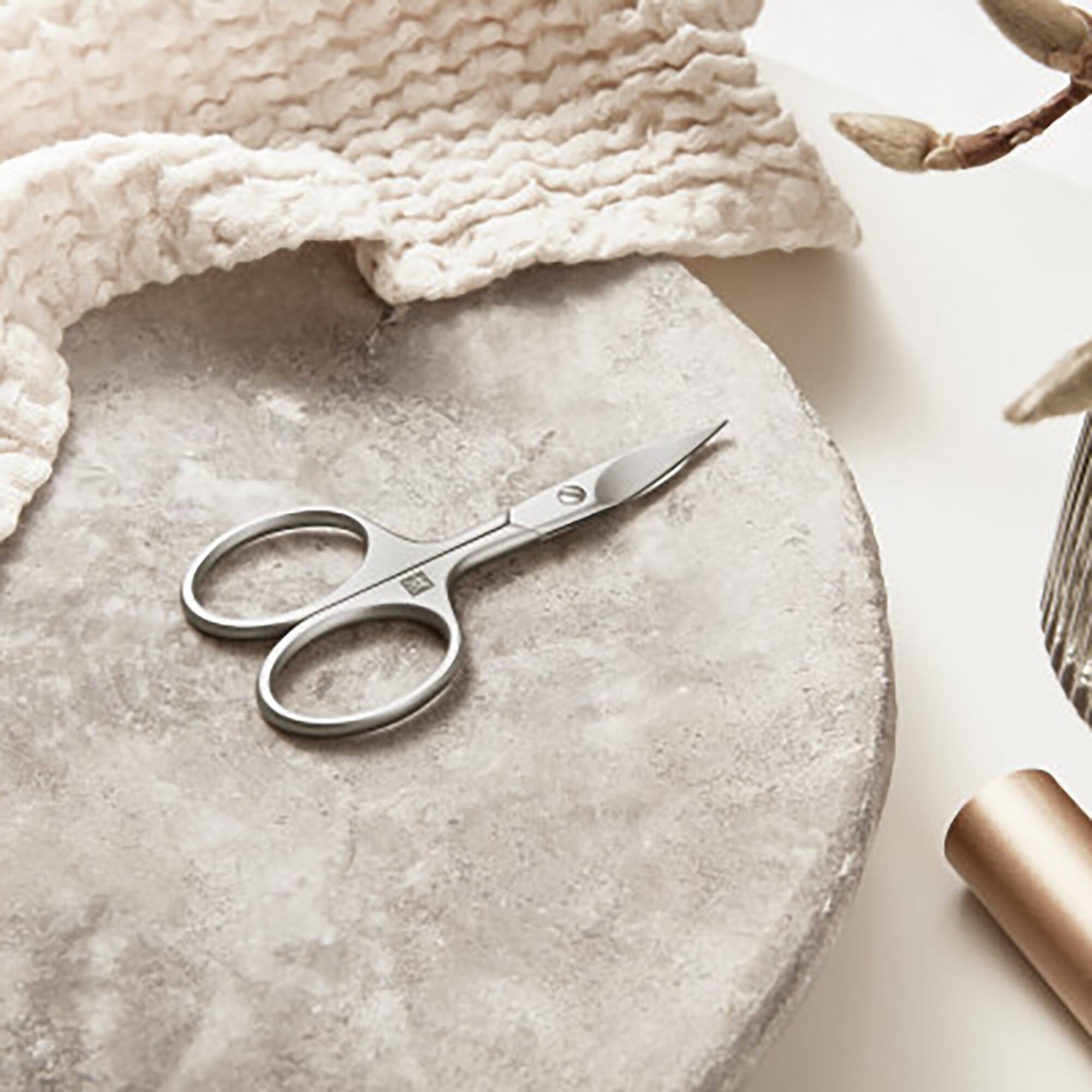 Alt View 3. ZWILLING - ZWILLING Combination Nail Scissors (scissors for nails, cuticles, fine tip for precise cutting), Premium, Silver, 3.5 in - Silver.