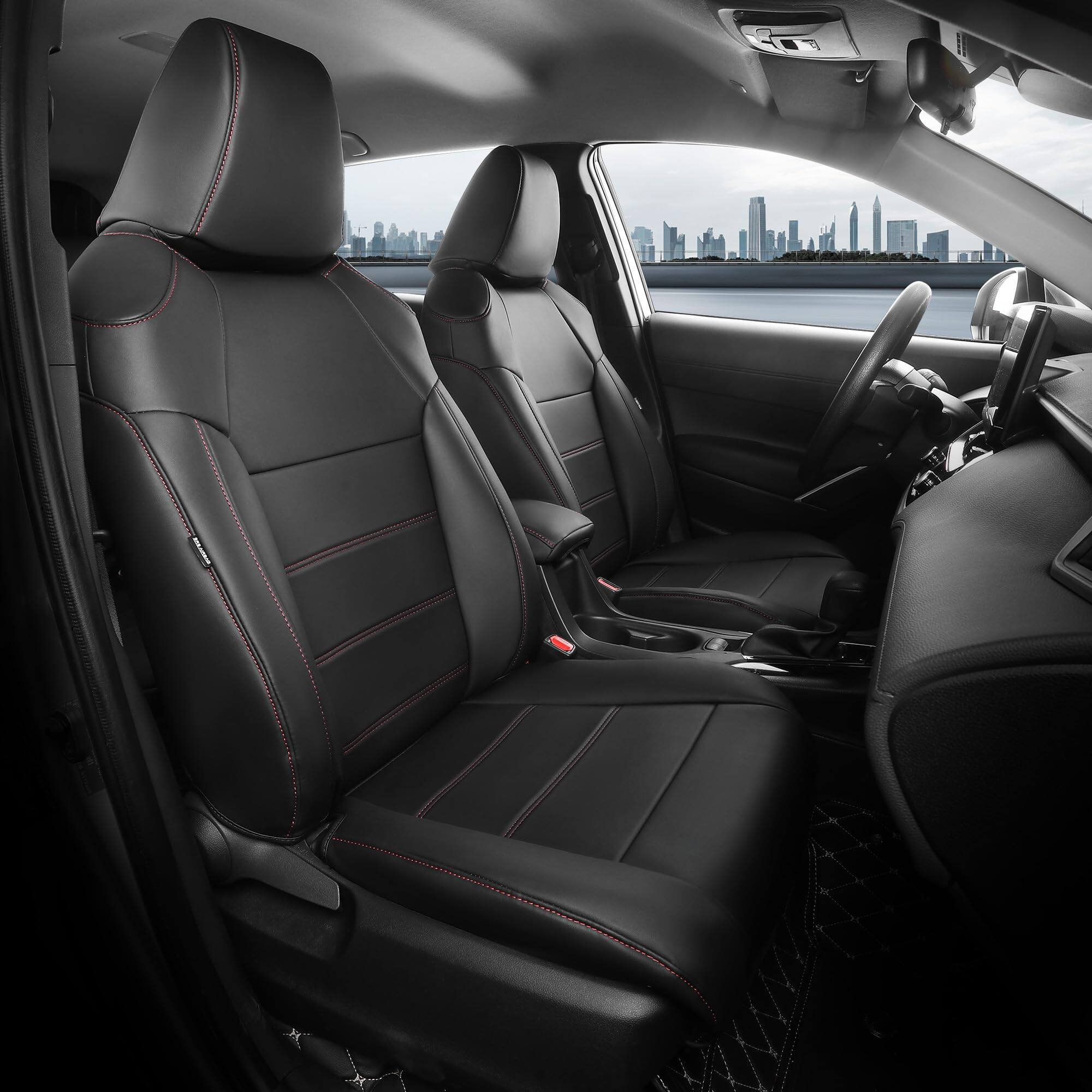 Front. COTTAGE - For Toyota Corolla Cross Seat Covers L Le Xle Custom Car Full Set Leather Suv Waterproof Cover Not Hybrid - 6 Pack.