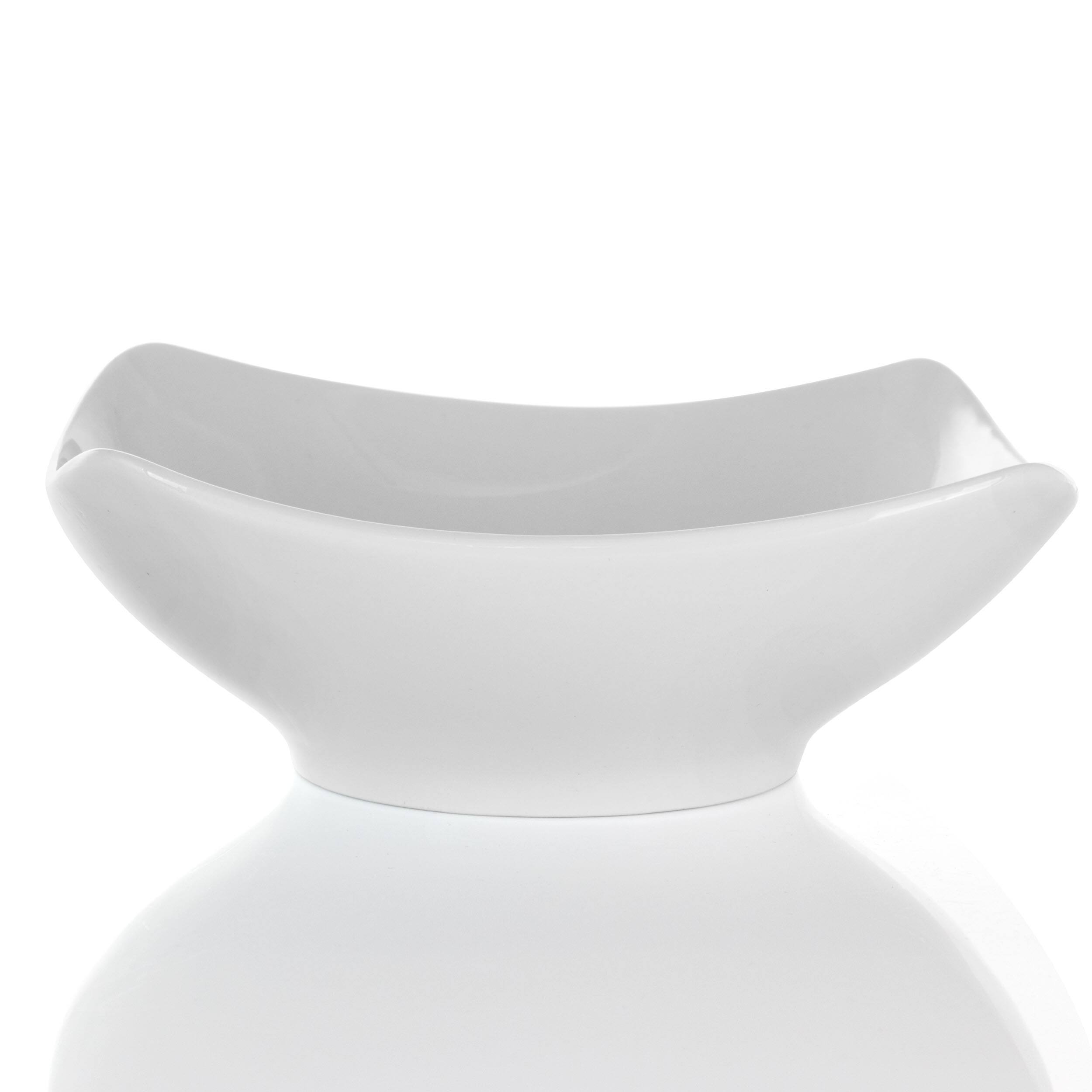 Alt View 3. Elama - Elama Hayes 16 Piece Square Porcelain Dinnerware Set in White - White.