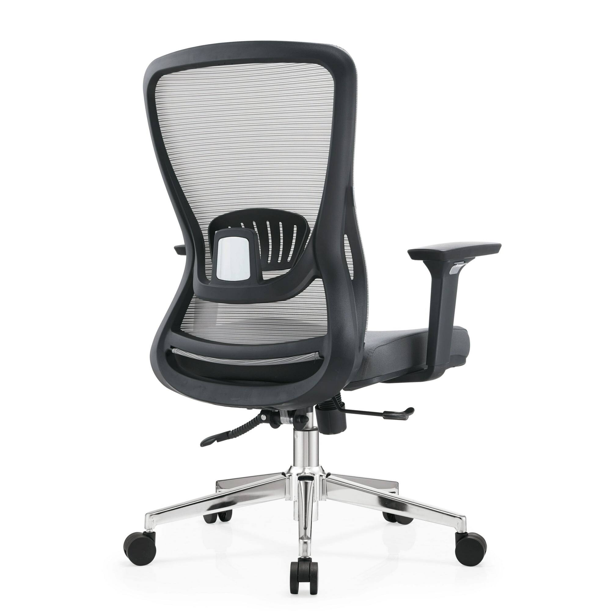Alt View 4. LeisureMod - Adorit Office Chair Ergonomic Mid-Back Mesh Computer Chair with Swivel & Tilt – Comfortable Desk Chair - Grey.