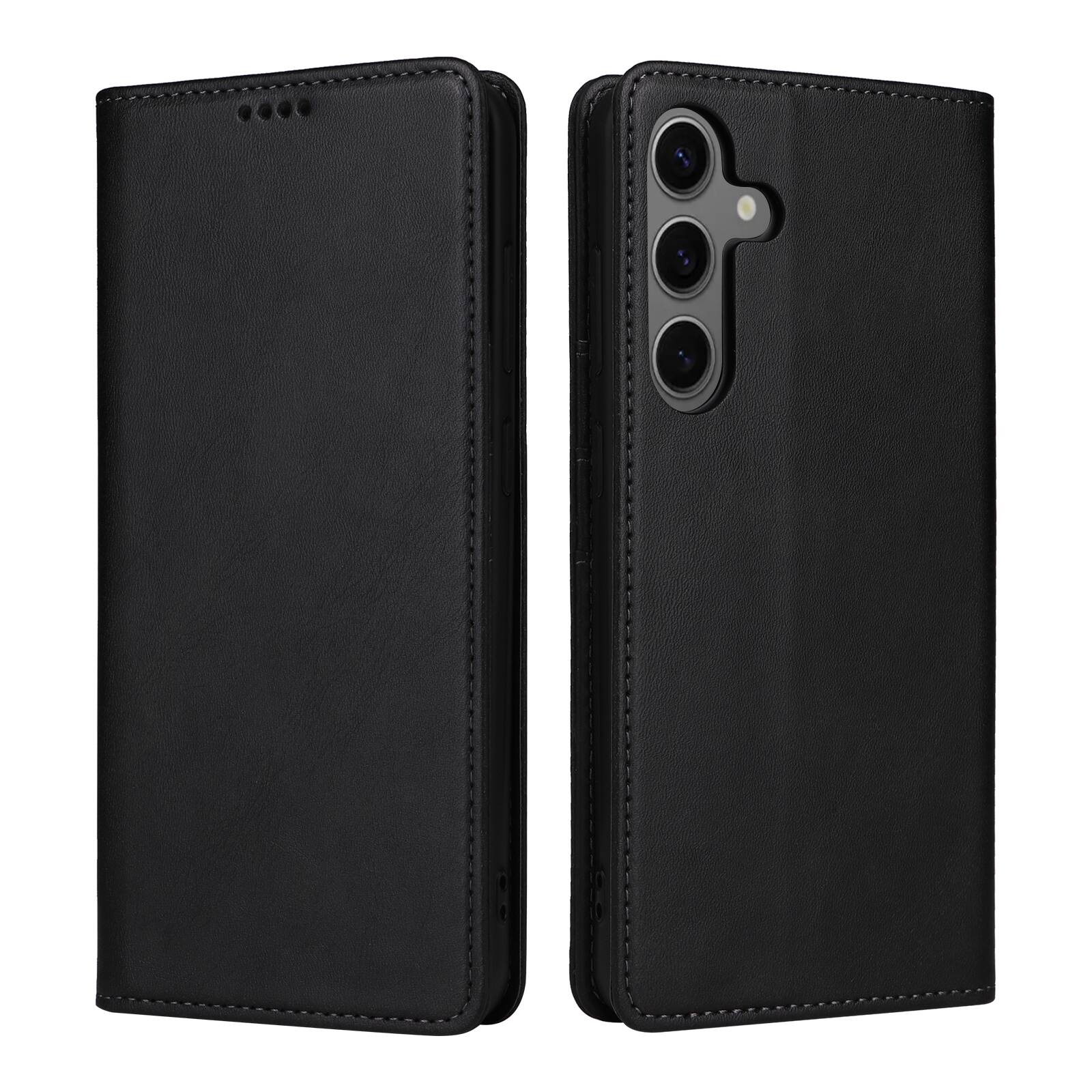 Alt View 2. Dteck - Folio Case for Samsung Galaxy S25,Wallet Case with Card Holder for Women Men,Shockproof PU Leather Flip Kickstand Cover - Black.