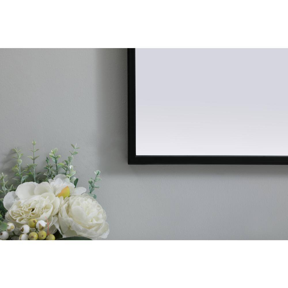Alt View 1. Elegant Decor - Metal Frame Arch Mirror 22x36 Inch in Black - Black.