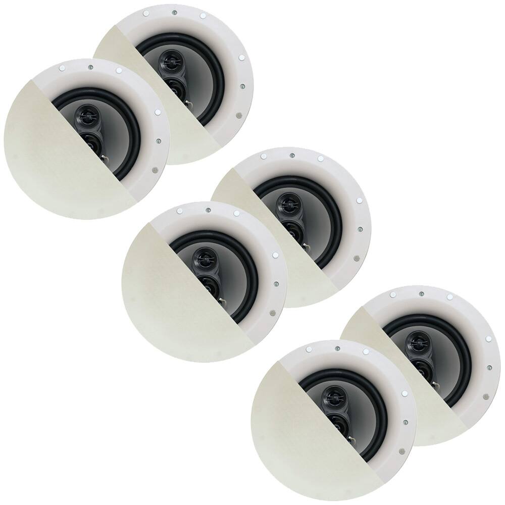 Front. Acoustic Audio by Goldwood - CSic84 Frameless in Ceiling 8" Speaker 3 Pair Pack 3 Way Home Theater Speakers - Paintable White.