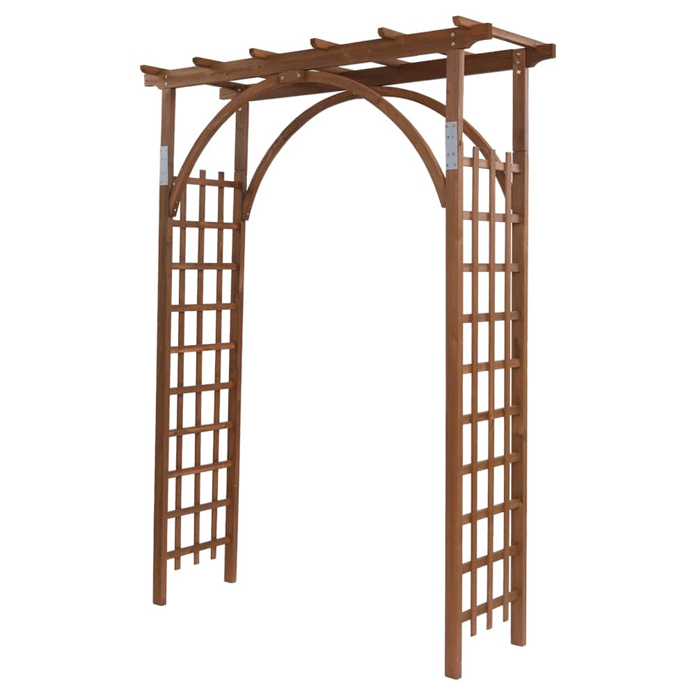 Winado - 8 FT Wooden Garden Arbor Arches Wedding Party Arch for Climbing Plant Outdoor price history on PriceWatchPro