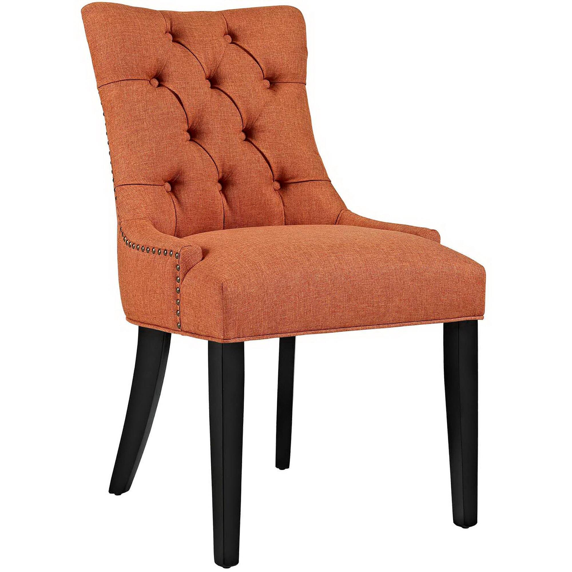 Angle. Modway - Regent Tufted Fabric Dining Chair by Modway - Orange.