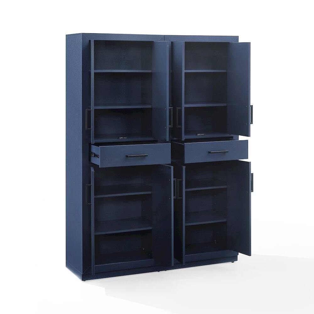 Left. Crosley Furniture - Isla 2-Piece Kitchen Storage Pantry Set - 2 Pantries - Navy.