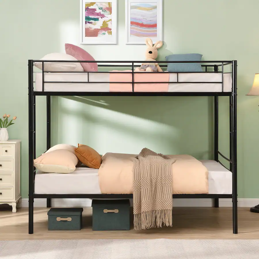 Boyel Living Full Over Full Metal Bunk Bed – No Box Spring Needed, Easy ...