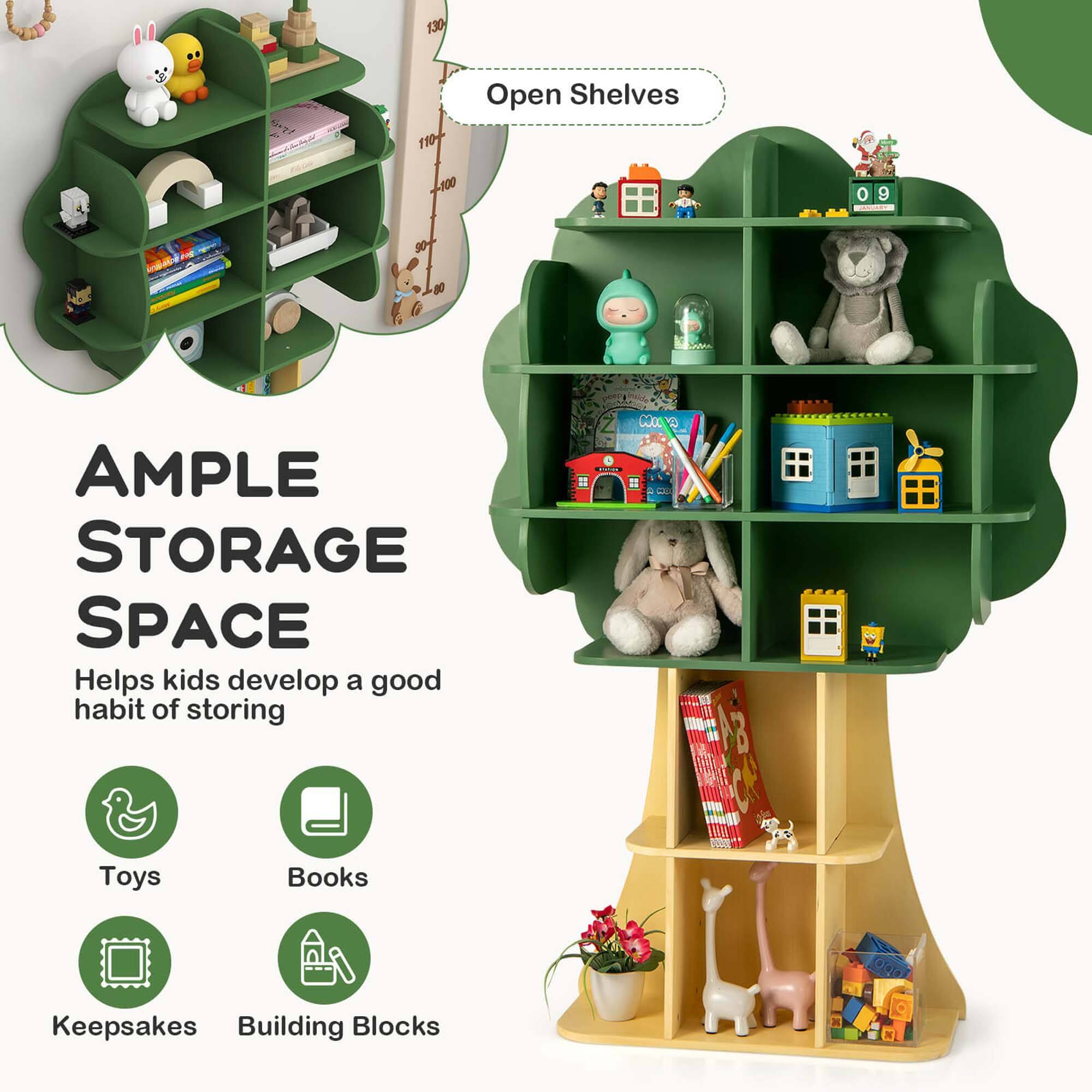 **Open Shelves**

**AMPLE STORAGE SPACE**

Helps kids develop a good habit of storing

- Toys
- Books
- Keepsakes
- Building Blocks