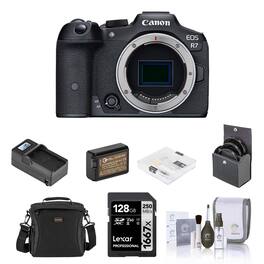 Bundle - Canon - EOS R7 Mirrorless Camera, with 128GB Memory Card, Shoulder Bag, Smart Charger, Screen Protector Kit, Extra