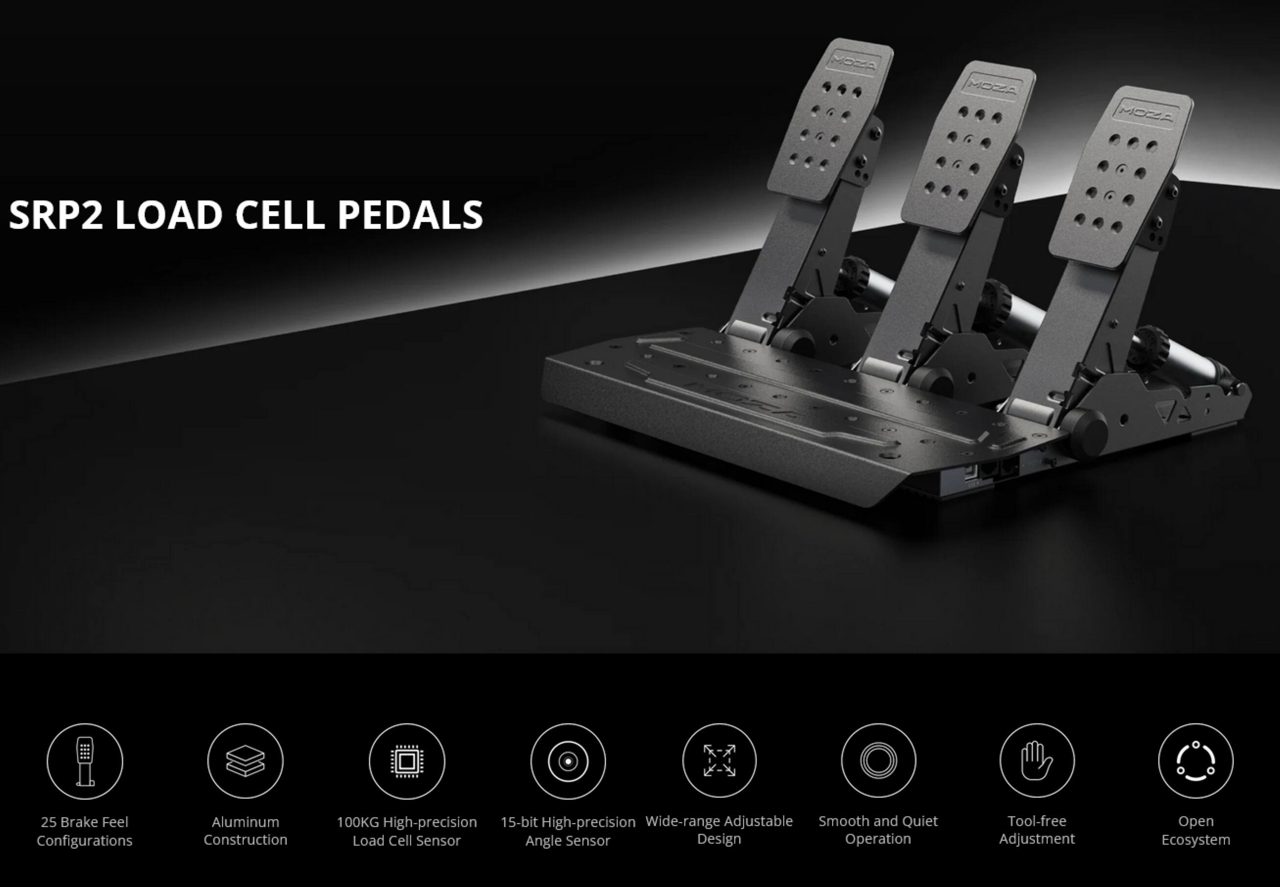 Moza Racing SRP2 Sim Racing Pedals (Throttle & Brake) for Windows