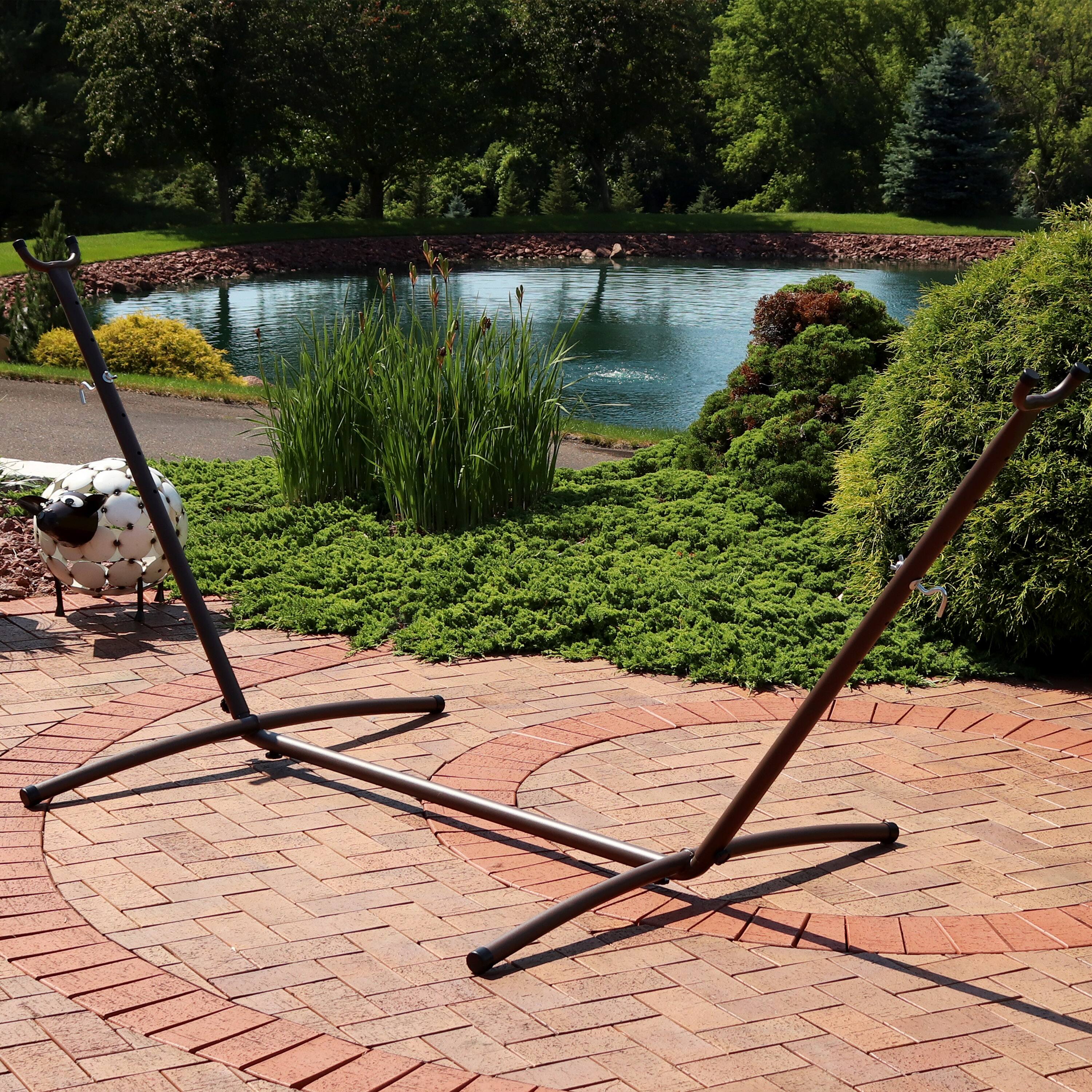 Alt View 3. Sunnydaze - Steel Hammock Stand with Carrying Case - 112 in - Bronze.
