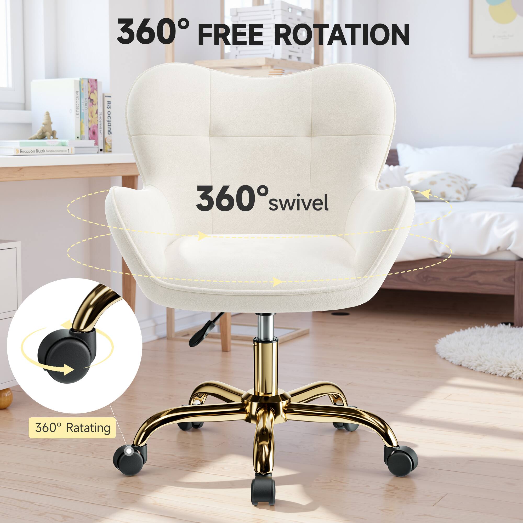 360° FREE ROTATION  
360° swivel  
360° Rotating