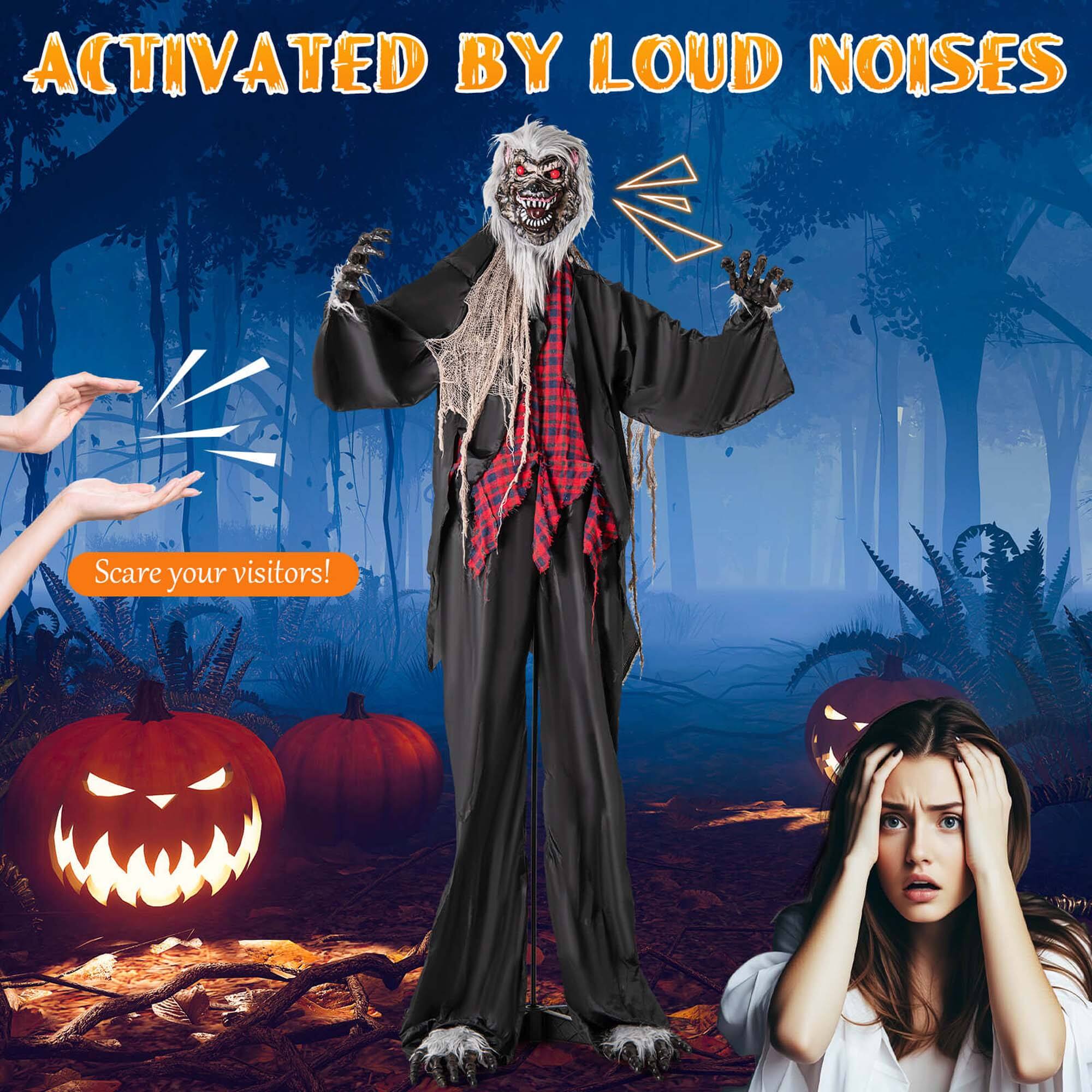 Activated by loud noises. Scare your visitors!