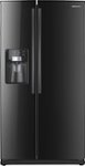 Front Standard. Samsung - 25.5 Cu. Ft. Side-by-Side Refrigerator with Thru-the-Door Ice and Water - Black.