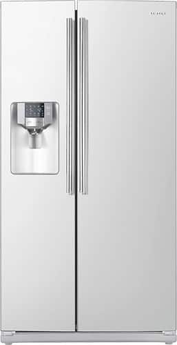 Front Standard. Samsung - 25.5 Cu. Ft. Side-by-Side Refrigerator with Thru-the-Door Ice and Water - White.