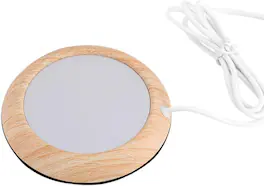 Schertz - USB Coffee Mug Warmer – Heating Pad, Light Wood Grain, Desktop Use - Light Wooden Grain Colour