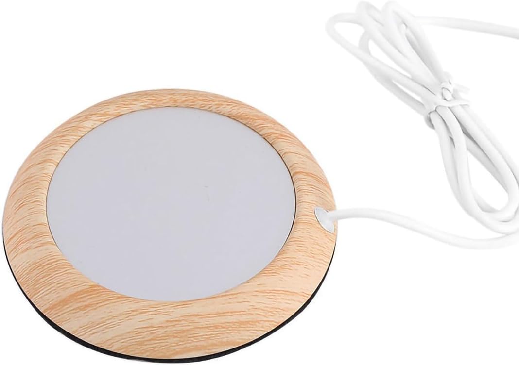Schertz - USB Coffee Mug Warmer – Heating Pad, Light Wood Grain, Desktop Use - Light Wooden Grain Colour