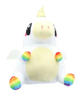 Seven20 - Glitter Galaxy 6-Inch Rainbow Hair White UniCow Collectible Plush - Multi-Color