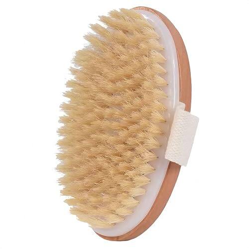 Front. DORLUKFU - Dry Brush,Natural Bristle Exfoliating Scrubber,Dry Brushing Body Brush for Lymphatic Drainage,Cellulite Decrease,Dry.