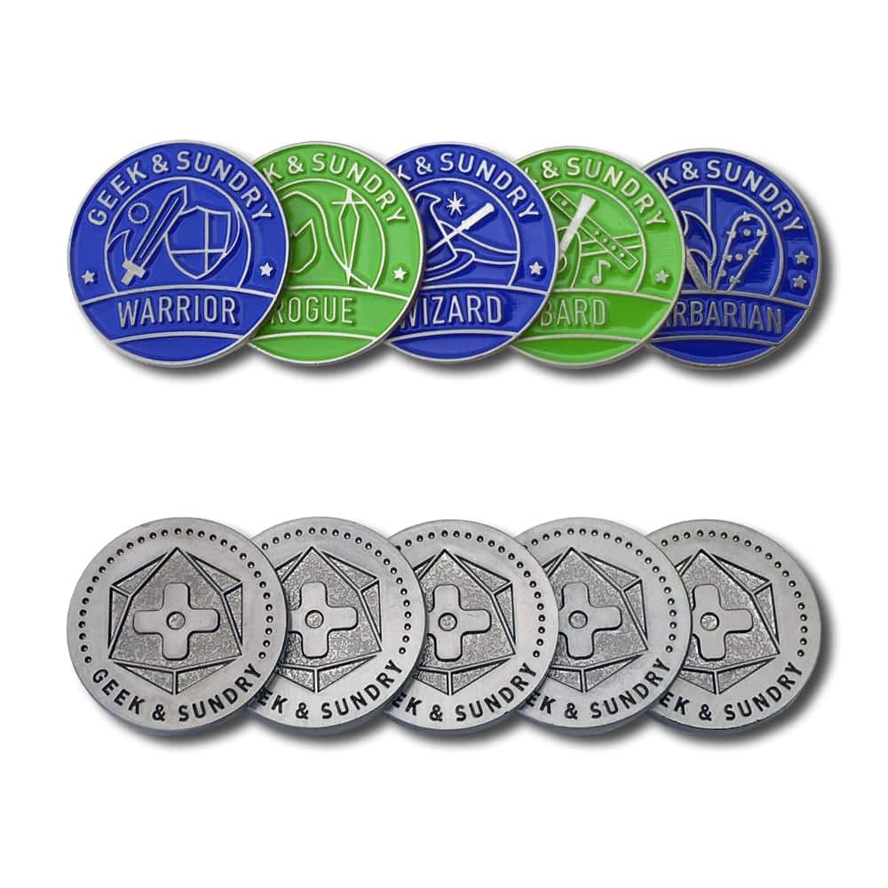 Nerd Block - Geek Sundry Player Token Set - Silver