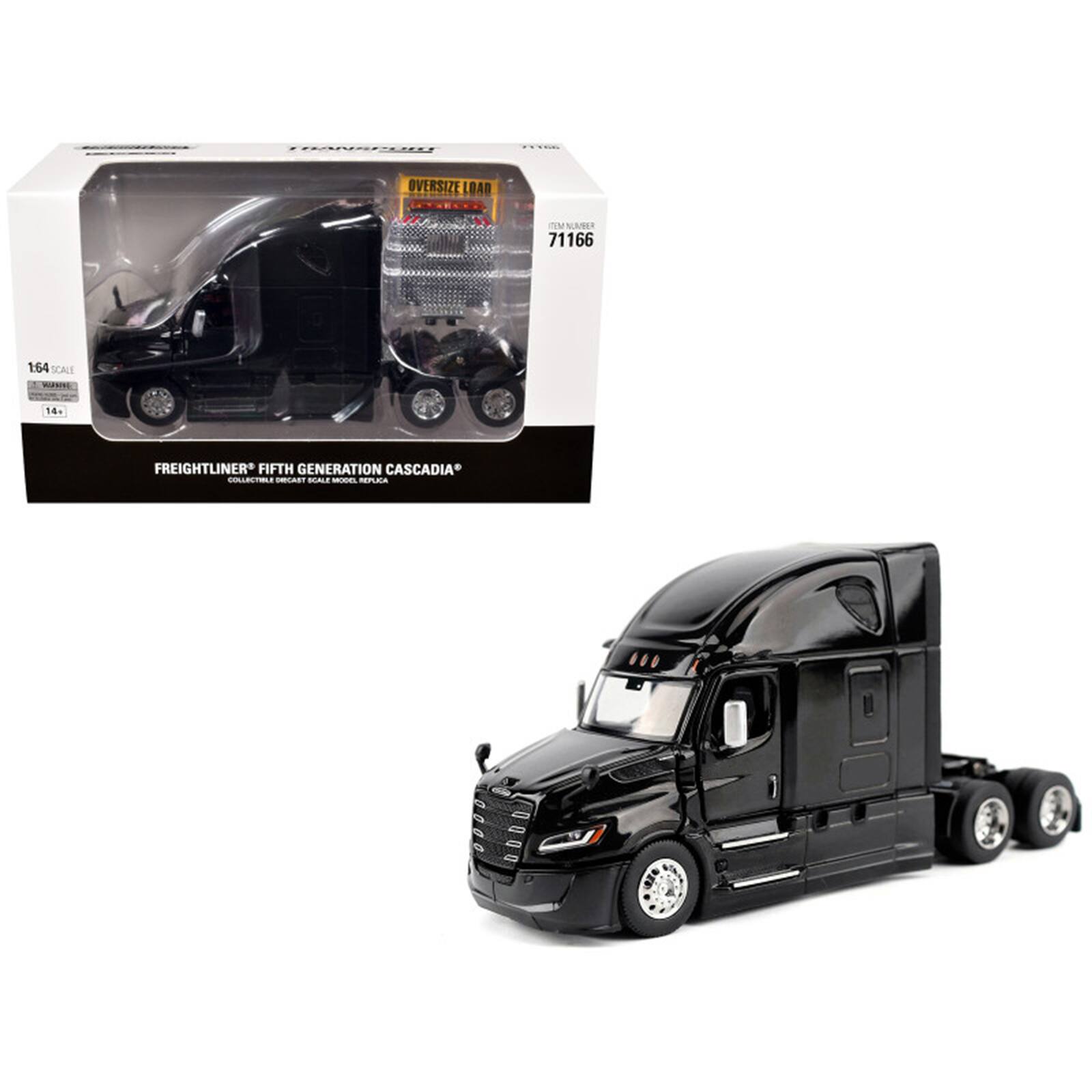 2025 Freightliner Cascadia Gen-5 Sleeper Cab Truck Tractor Night-Shift Black 1/64 Die Cast Model by Diecast Masters