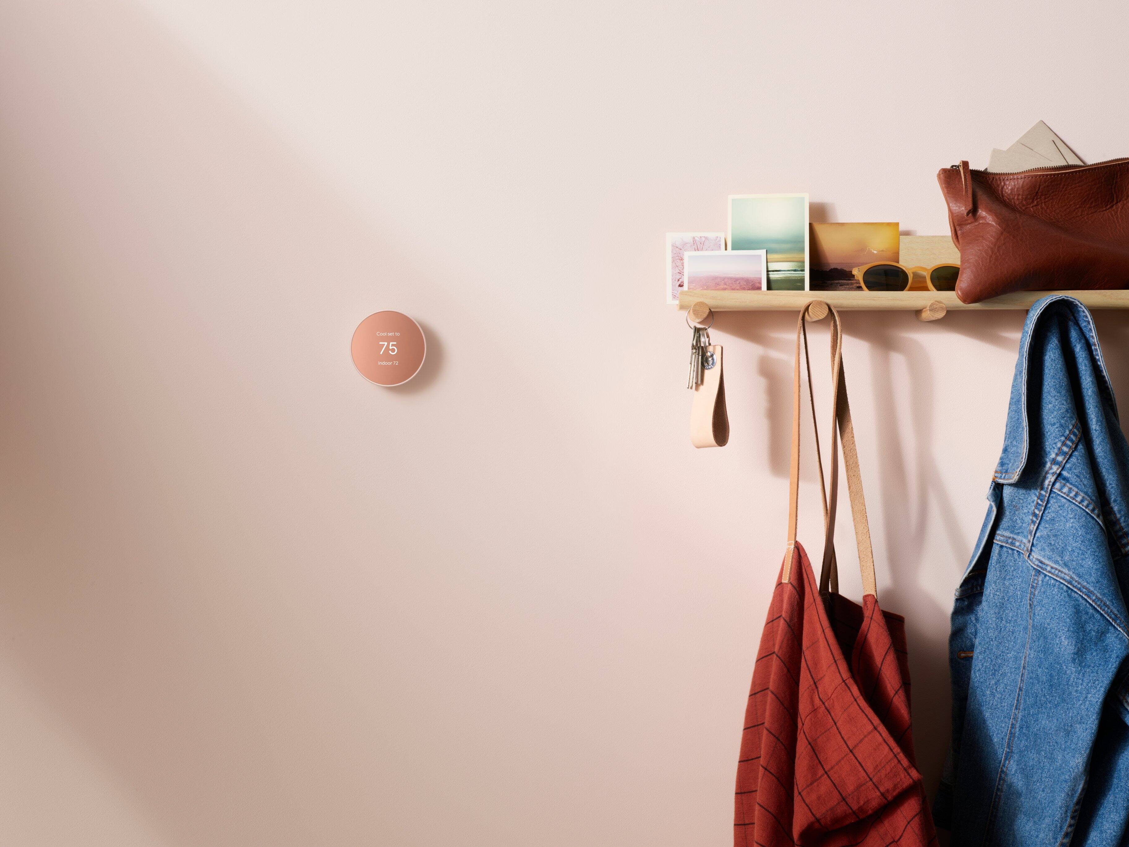 Alt View 9. Google - Nest Thermostat - Programmable Wi-Fi Smart Thermostat - Sand.