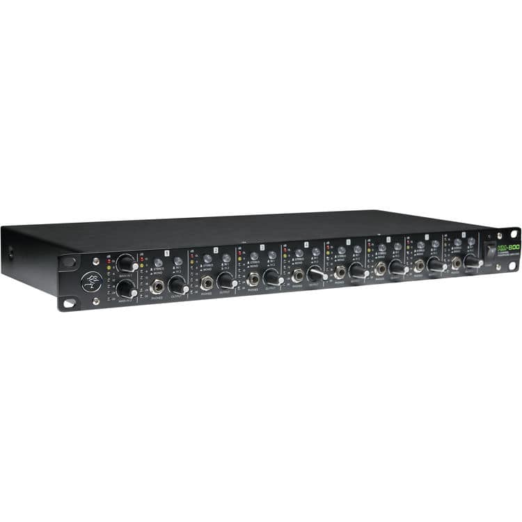 Mackie - 8-Channel Headphone Amplifier, with 16 Headphone Outputs, 2 Inputs, 2 Outputs, 8 Aux Inputs and 8 Input Select Switches - Black