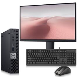 Dell - Refurbished Excellent - Optiplex 7070 Tiny Desktop PC | Intel i5-9th | 16GB RAM | 256GB + 500GB HDD | 24" LED | KB & Mouse | WiFi | Win11 - Black