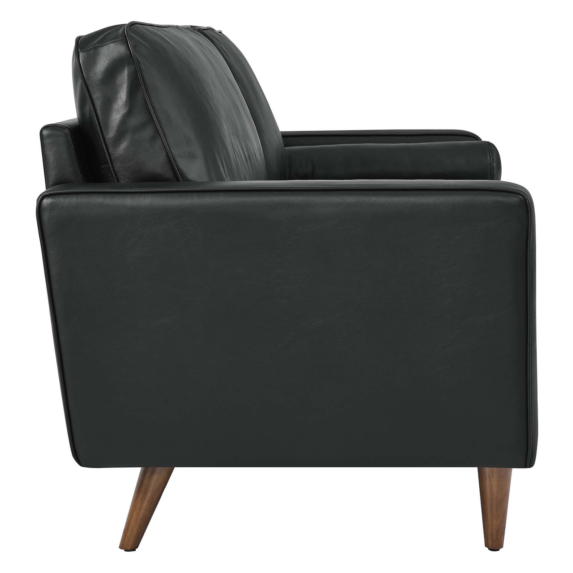 Left. Modway - Valour Leather Sofa by Modway - Black.