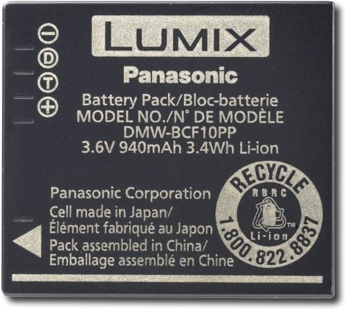 Front Standard. Panasonic - Lithium-Ion Battery.
