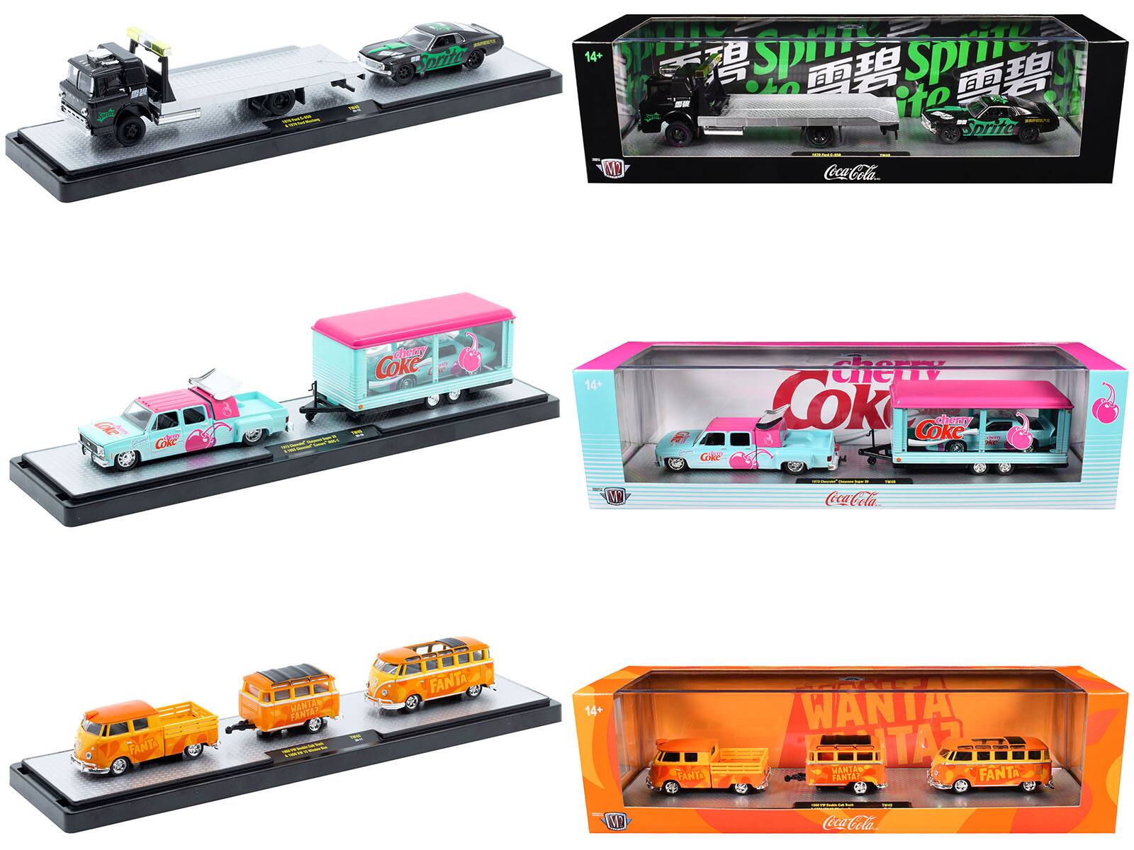 M2 - Auto Haulers "Soda" Set of 3 pieces Release 40 Limited Edition to 8200 pieces Worldwide 1/64 - Multicolor