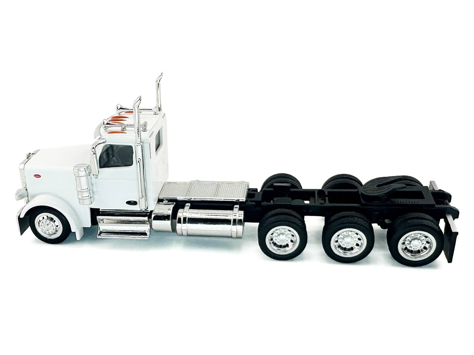 Alt View 3. HO Logistics Replicas - Peterbilt 589 3-Axel Day Cab White 1/87 (HO) Scale Plastic Model Car by HO Logistics.