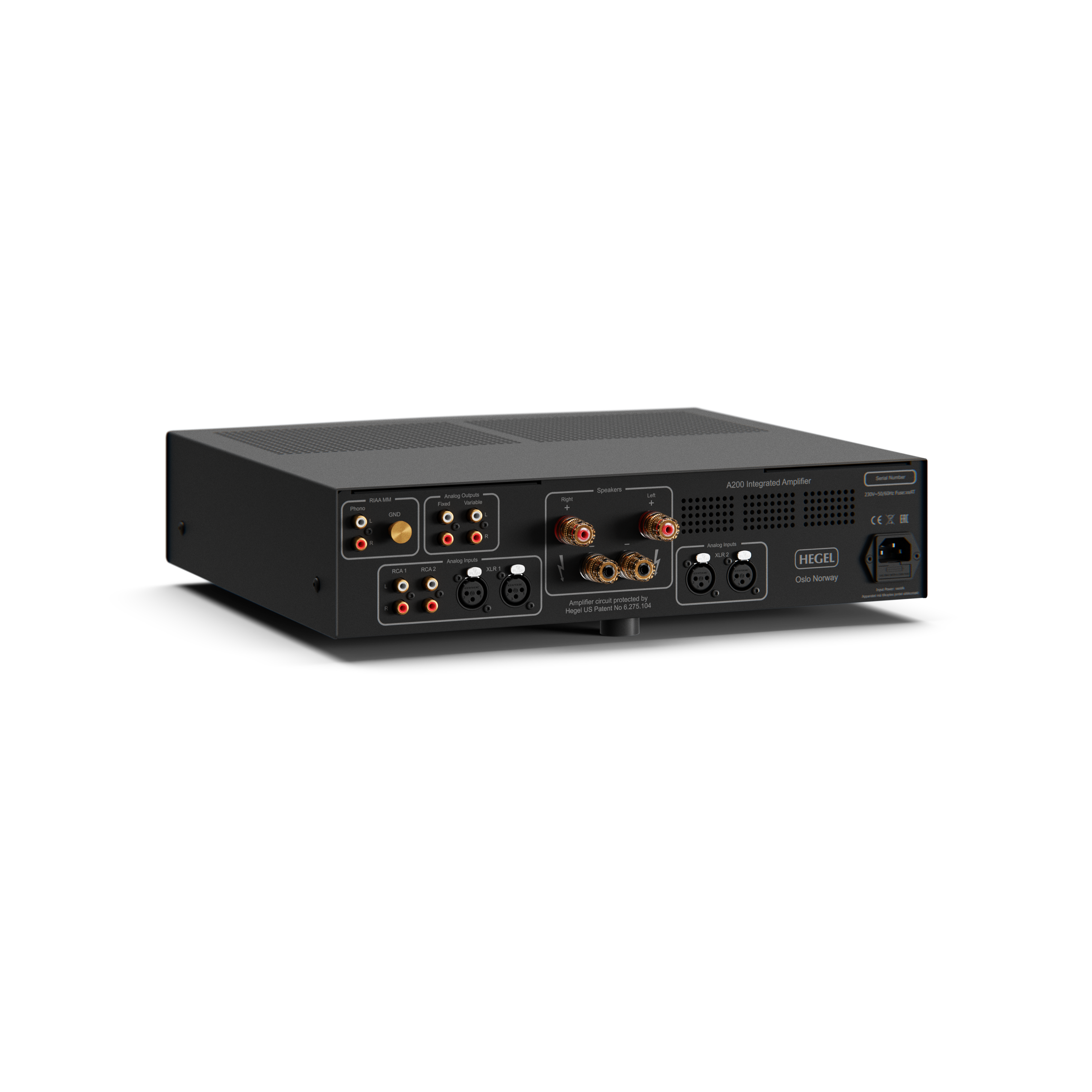 A200 Integrated Amplifier

HEGEL

Class D

Amplifier output 8Ω 200W

Amplifier output 4Ω 200W