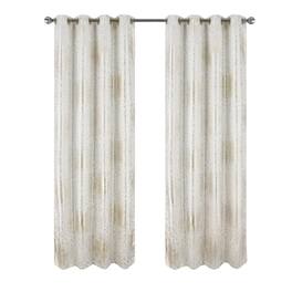 RT Designers Collection - Helena Halo Foil Blackout Polyester Window Curtain Grommet Panel 52" x 84" - White