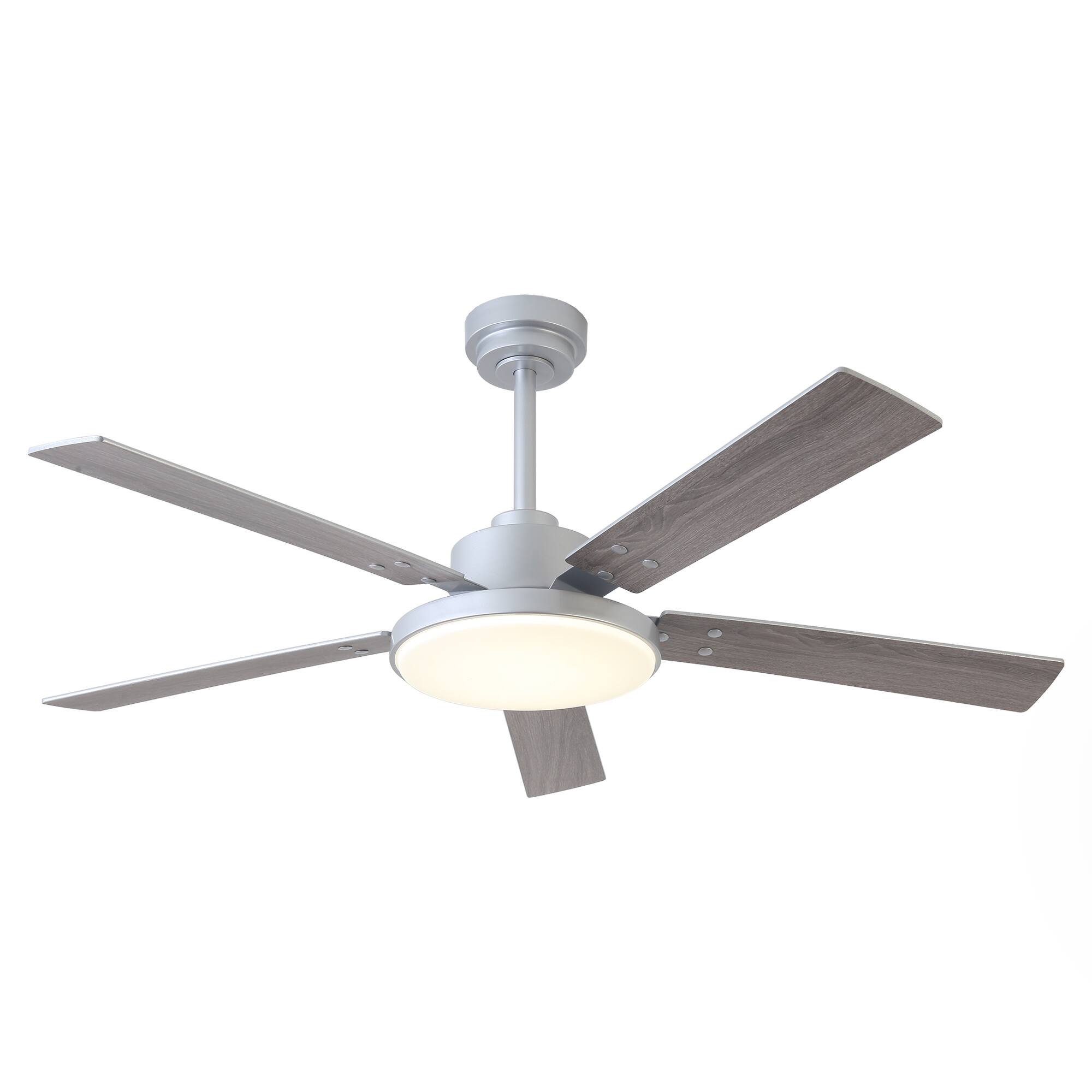 Alt View 7. Vaczon - 52" Modern Silver Dimmable LED Ceiling Fan with Light and Remote & APP - Silver.