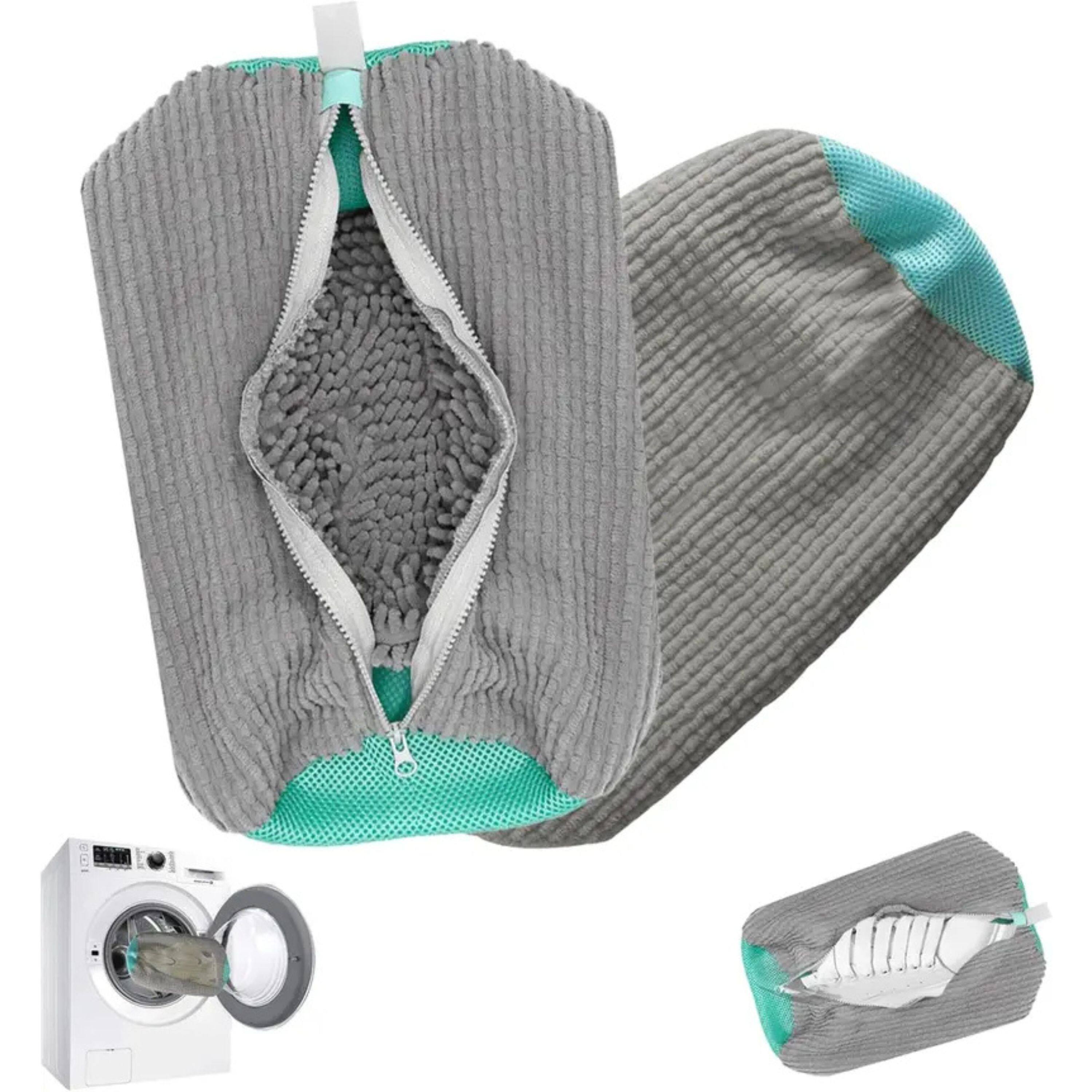 Back. Kitcheniva - Padded Shoe Laundry Bag for Washing Machine Gray 1 Pcs - Gray.