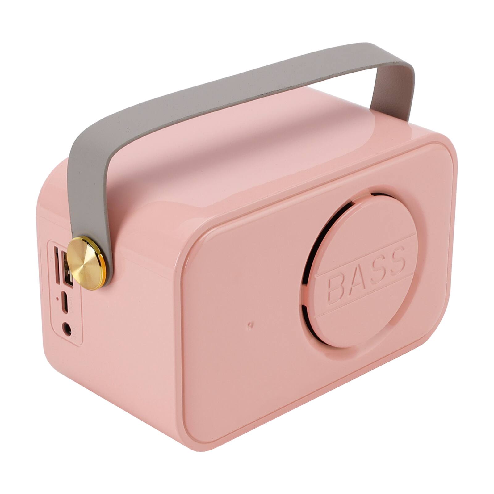 Alt View 6. Topteng - Mini Bluetooth Speaker – Dual Mic Karaoke, 10W, Home Theater, TF/USB Playback, 7 Sound Effects, Fit for Party & Singing - Pink.
