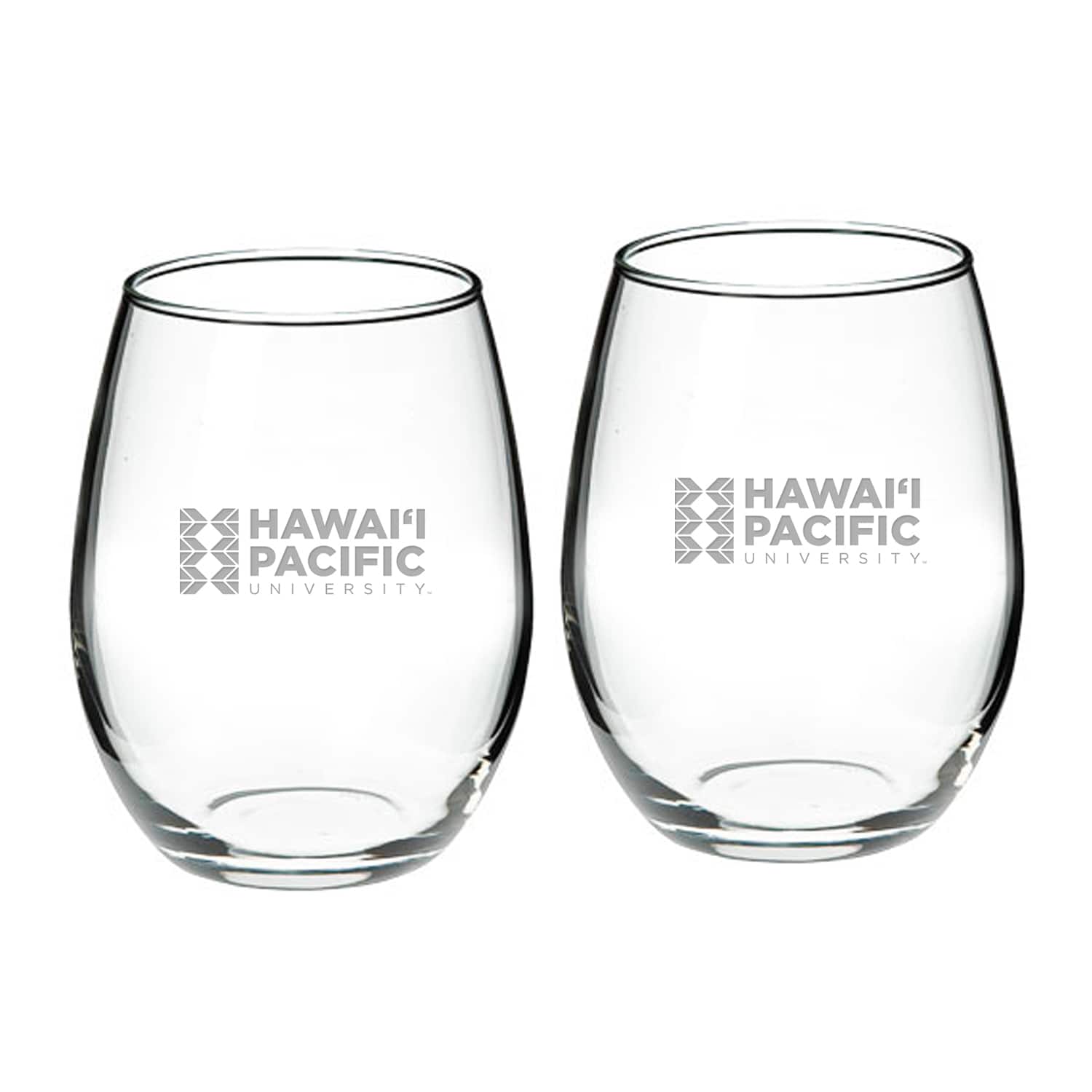 Jardine - Hawaii Pacific Sharks 21oz. 2-Piece Stemless Wine Glass Set - Multicolor