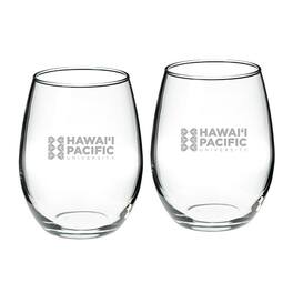 Jardine - Hawaii Pacific Sharks 21oz. 2-Piece Stemless Wine Glass Set - Multicolor