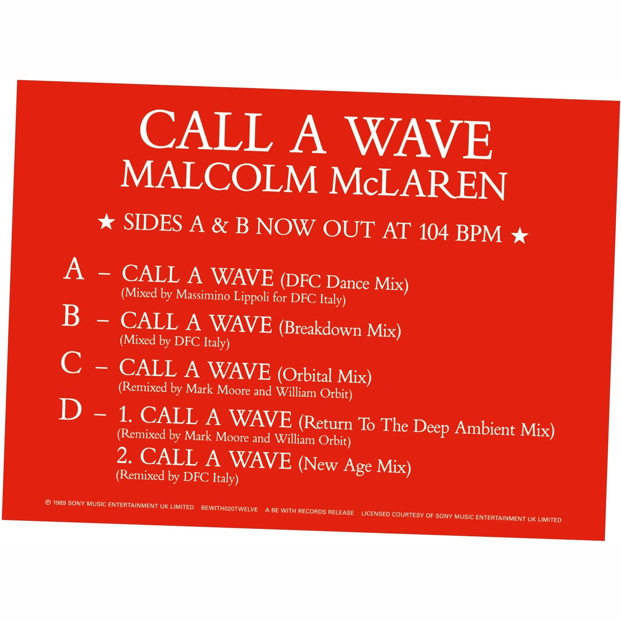 Call a Wave [12 inch Vinyl Single] price history on PriceWatchPro