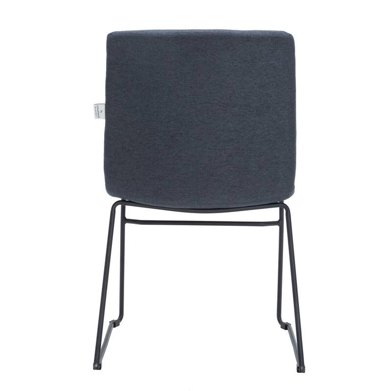 Alt View 6. LeisureMod - Zylar Office Guest Chair with PU Leather, Foam Cushion & Stainless Steel Base - Dark Blue.