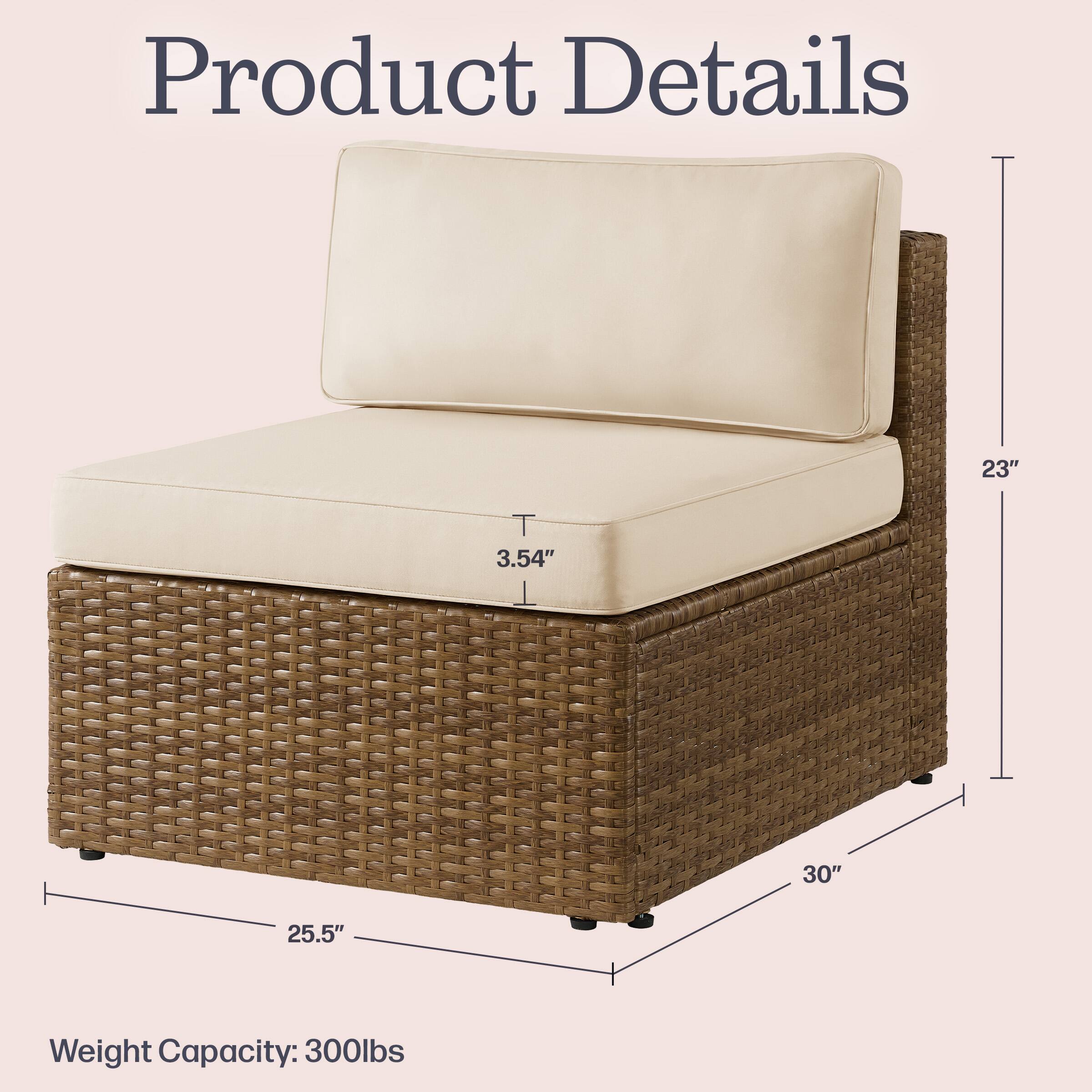 Product Details

- Height: 23"
- Depth: 30"
- Width: 25.5"
- Seat Height: 3.54"
- Weight Capacity: 300lbs