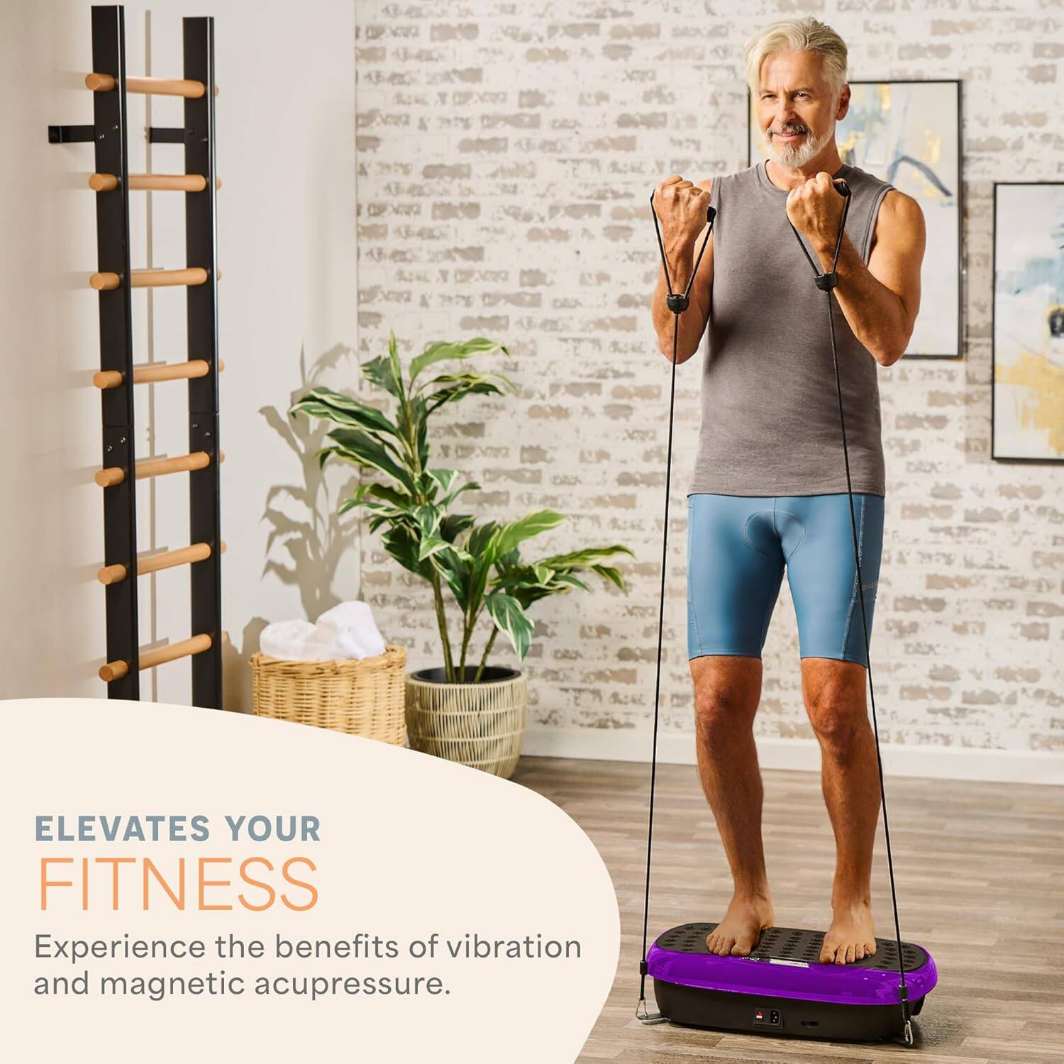 ELEVATES YOUR FITNESS  
Experience the benefits of vibration and magnetic acupressure.
