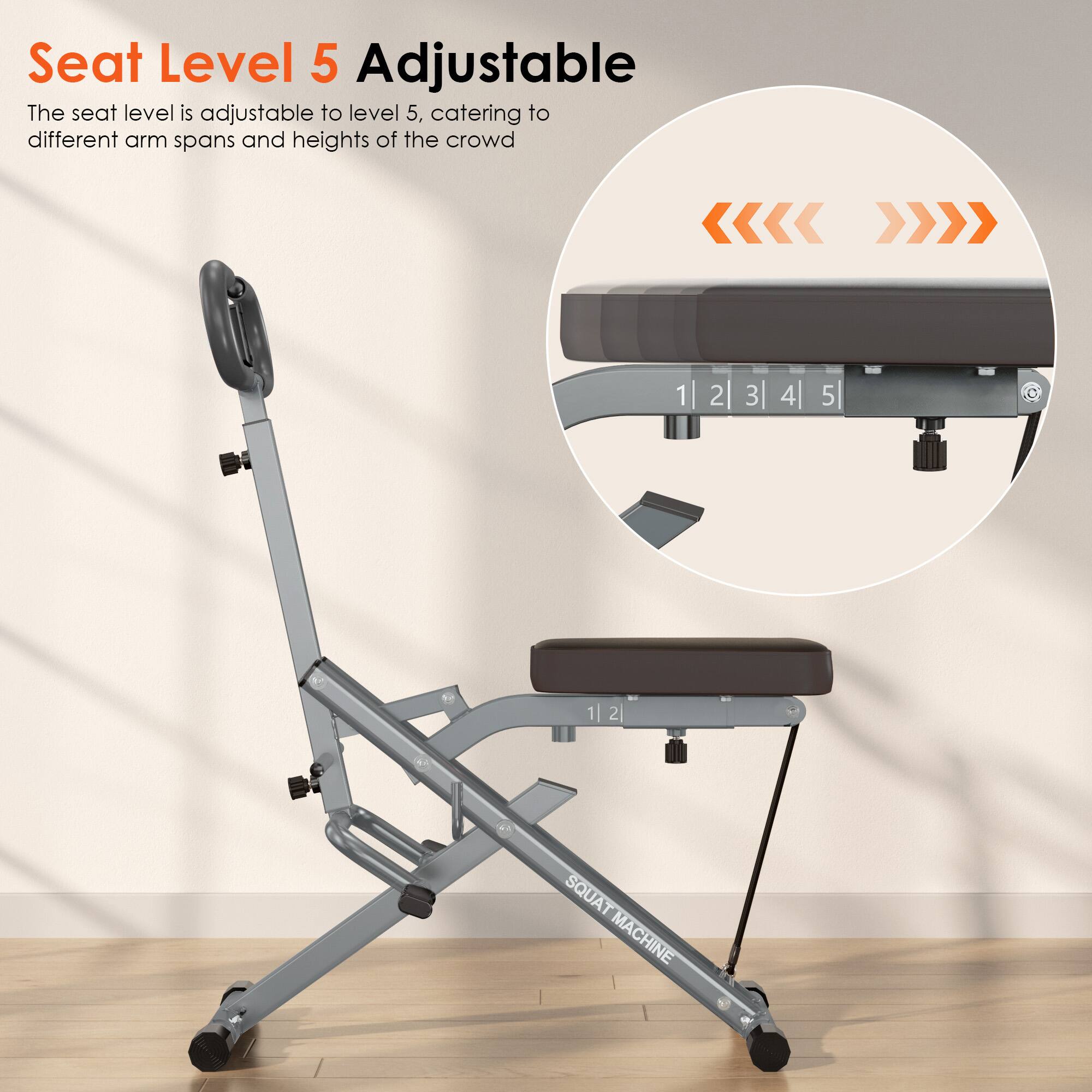 Seat Level 5 Adjustable

The seat level is adjustable to level 5, catering to different arm spans and heights of the crowd

1 2 3 4 5

SQUAT MACHINE