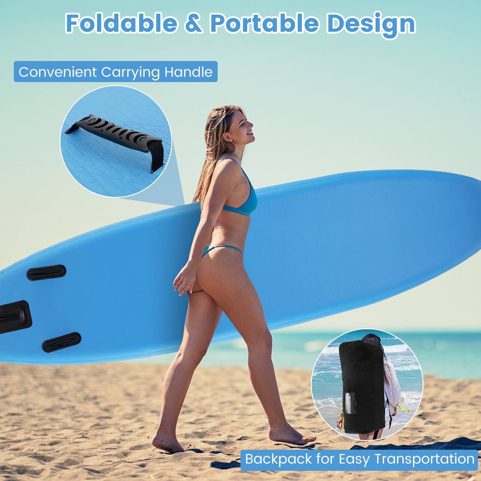 Foldable & Portable Design  
Convenient Carrying Handle  
Backpack for Easy Transportation