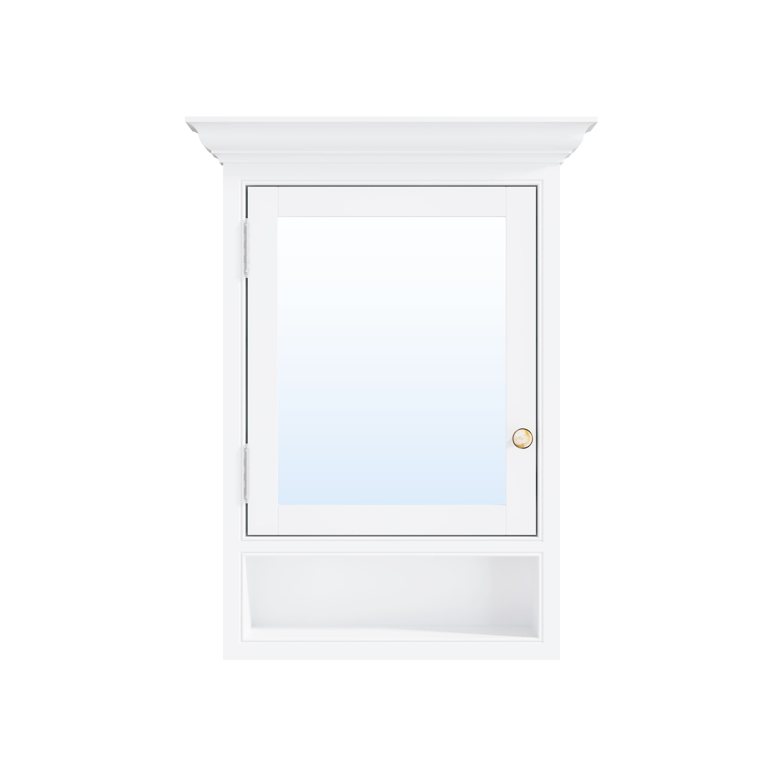 WELLFOR - 24 in. W x 32 in. H Rectangular Recessed Solid Wood Bathroom Medicine Cabinet with Mirror, Bi-view Glass Magnetic Door - White price history on PriceWatchPro
