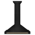 ZLINE - 36 inches - Convertible & Externally Vented - Wall Range Hood - Black Stainless Steel